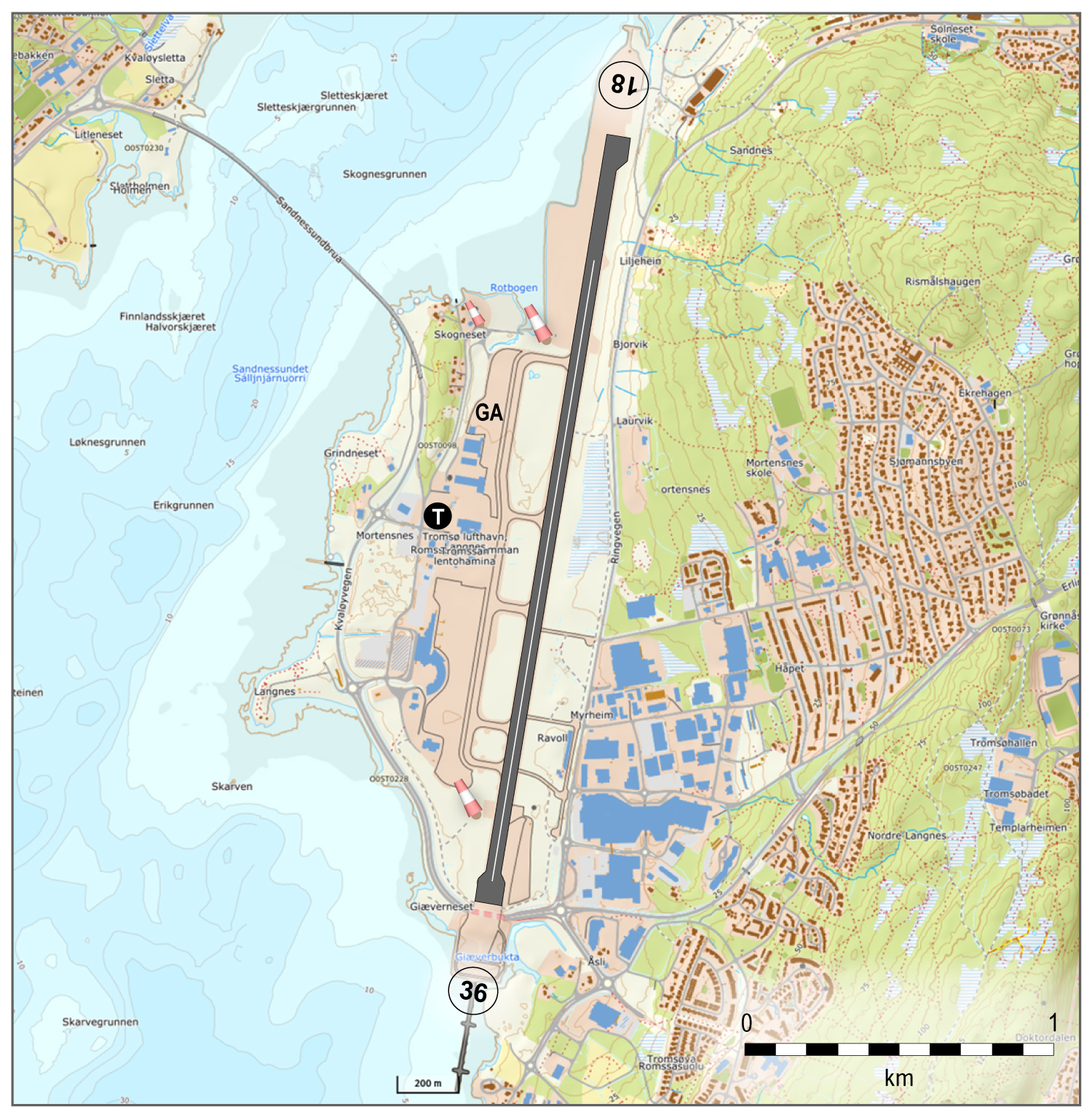 Tromsø lufthavn, Langnes